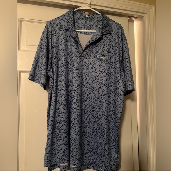 EUC Peter Millar Summer Comfort Blue Collared Short Sleeve Size Large - Picture 2 of 9